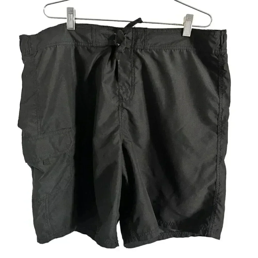 Kanu Surf Men's Swim Trunks Swimming Shorts, pocket Black, Size XX-Large